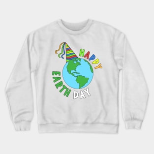 Earth day Happy Birthday Planet celebration Crewneck Sweatshirt